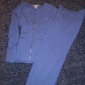Baby blue Joan Vass 2 Piece Lounge Wear Pantsuit